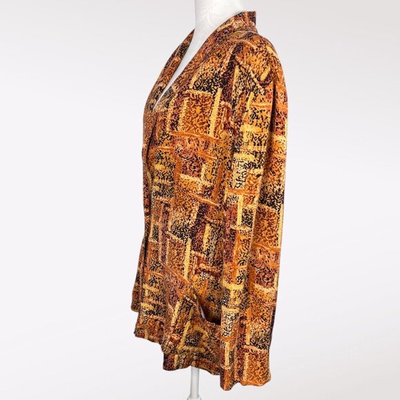 90s Abstract Button Up Blouse Shirt Jacket Boxy Fit Large - Picture 4 of 9